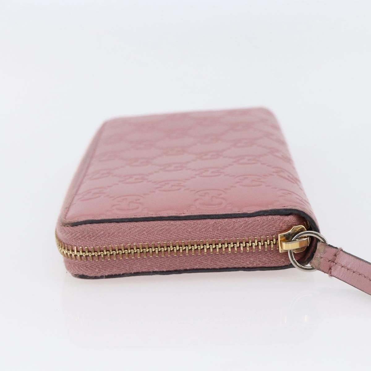 GUCCI GG Canvas Guccissima Long Wallet Leather Pink 410102 203887 Auth bs29790