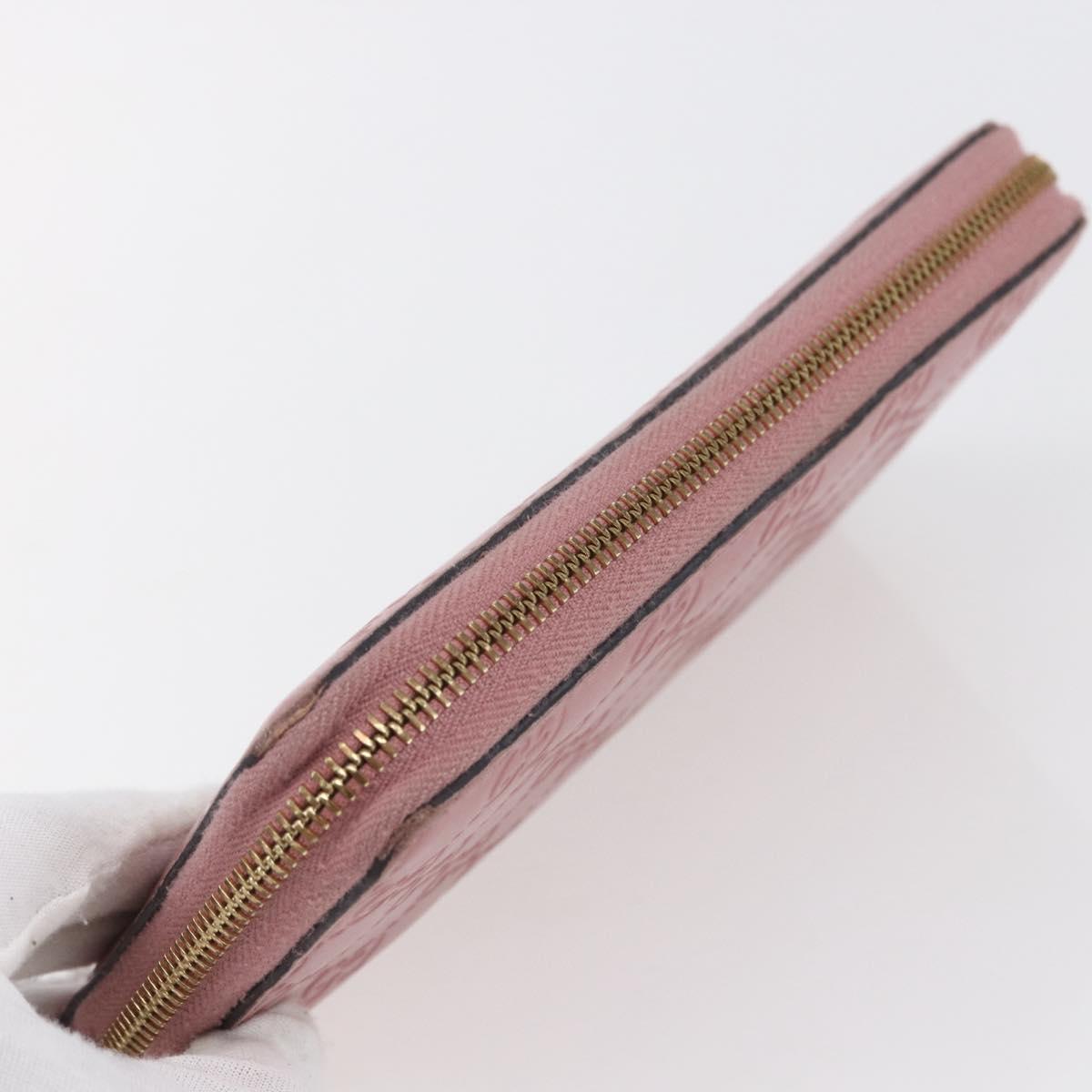 GUCCI GG Canvas Guccissima Long Wallet Leather Pink 410102 203887 Auth bs29790
