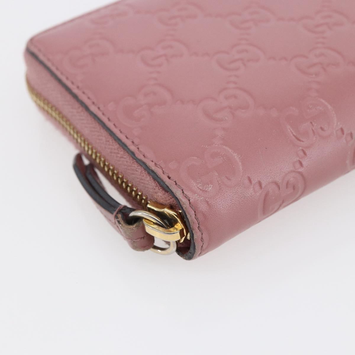 GUCCI GG Canvas Guccissima Long Wallet Leather Pink 410102 203887 Auth bs29790