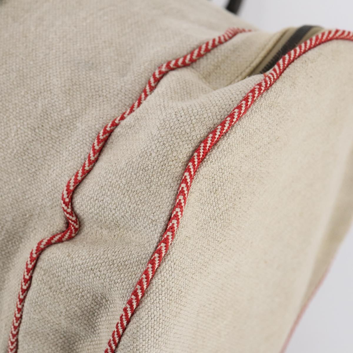 BOTTEGAVENETA Boston Bag Canvas Leather 2way Beige Auth bs29791