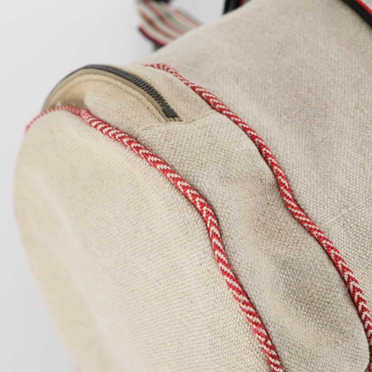 BOTTEGAVENETA Boston Bag Canvas Leather 2way Beige Auth bs29791