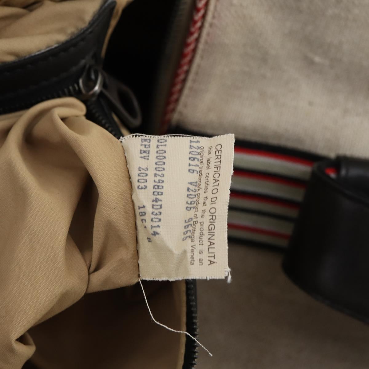 BOTTEGAVENETA Boston Bag Canvas Leather 2way Beige Auth bs29791