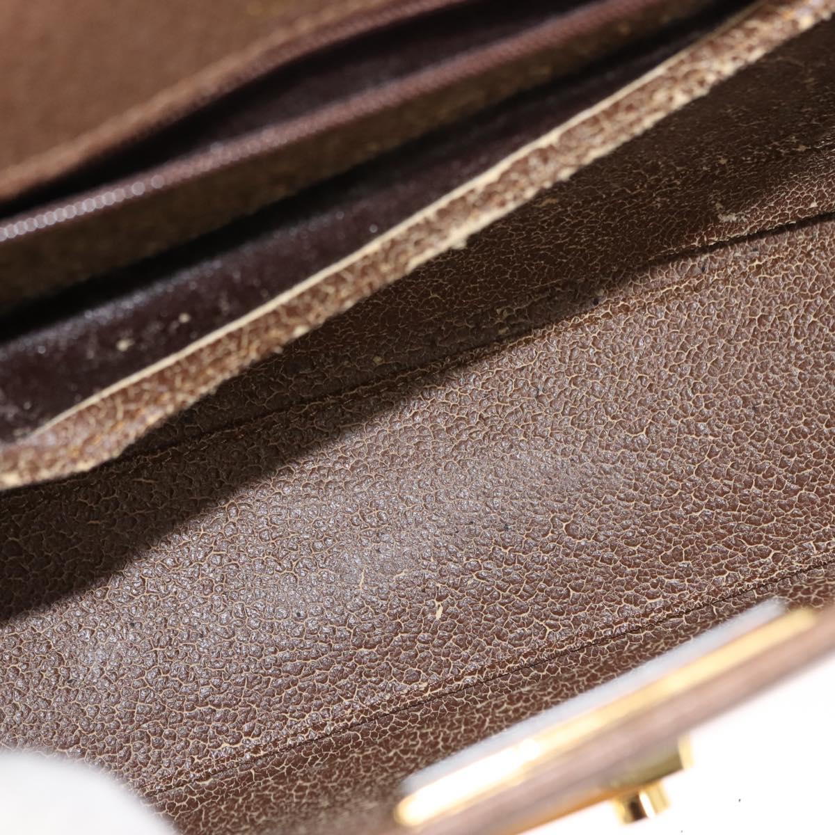 VALENTINO Hand Bag Leather 2way Brown Gold Auth bs29793