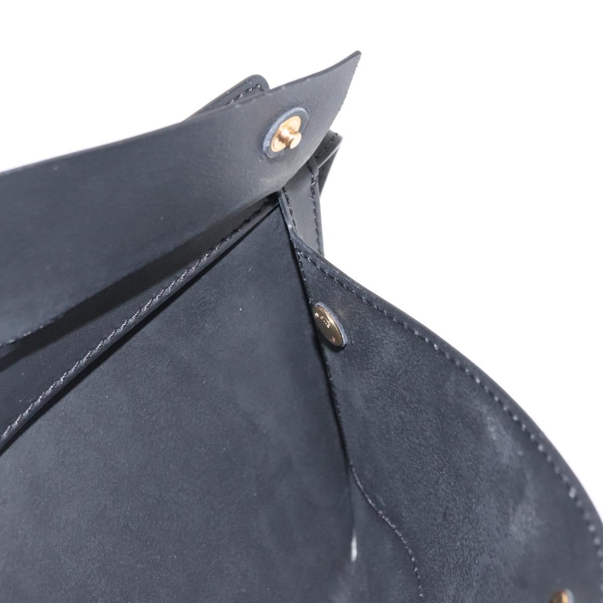 BURBERRY Waist Bag Leather Black Gold Auth bs29795