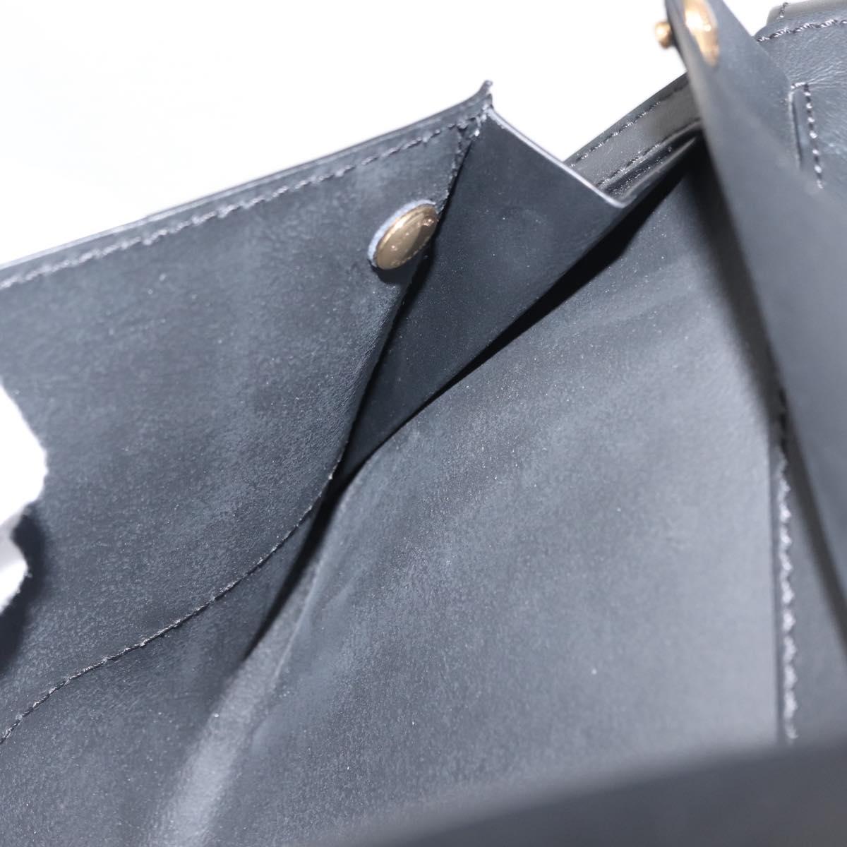 BURBERRY Waist Bag Leather Black Gold Auth bs29795