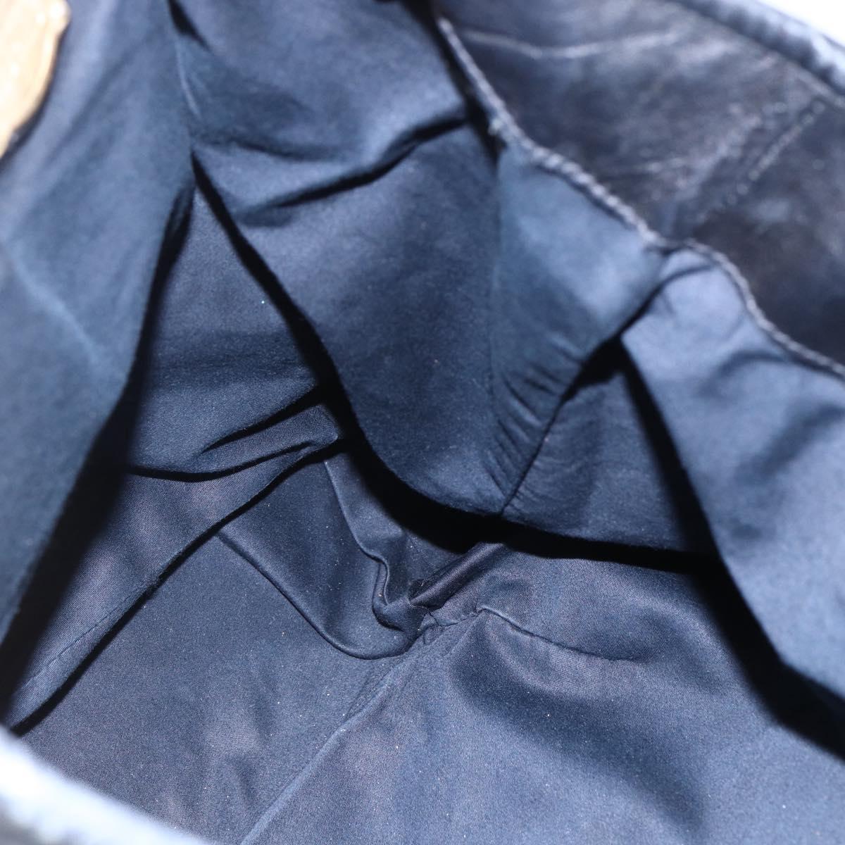 Miu Miu Tote Bag Leather 2way Black Gold Auth bs29797