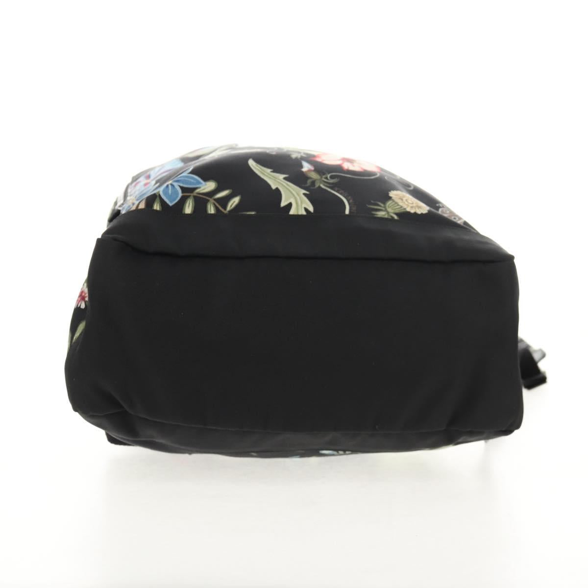 GUCCI flora Backpack Canvas Black Silver 353476 Auth bs29799