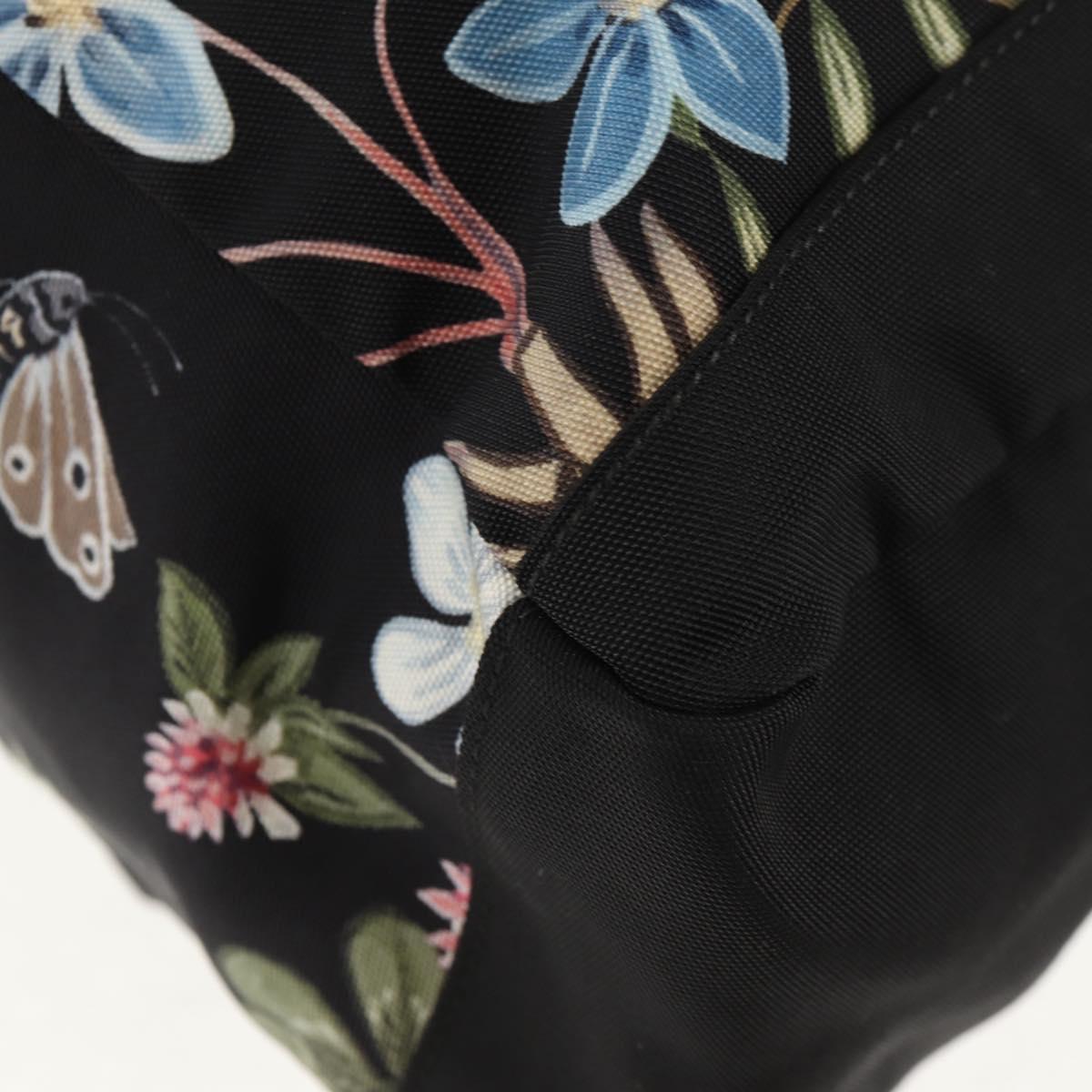 GUCCI flora Backpack Canvas Black Silver 353476 Auth bs29799