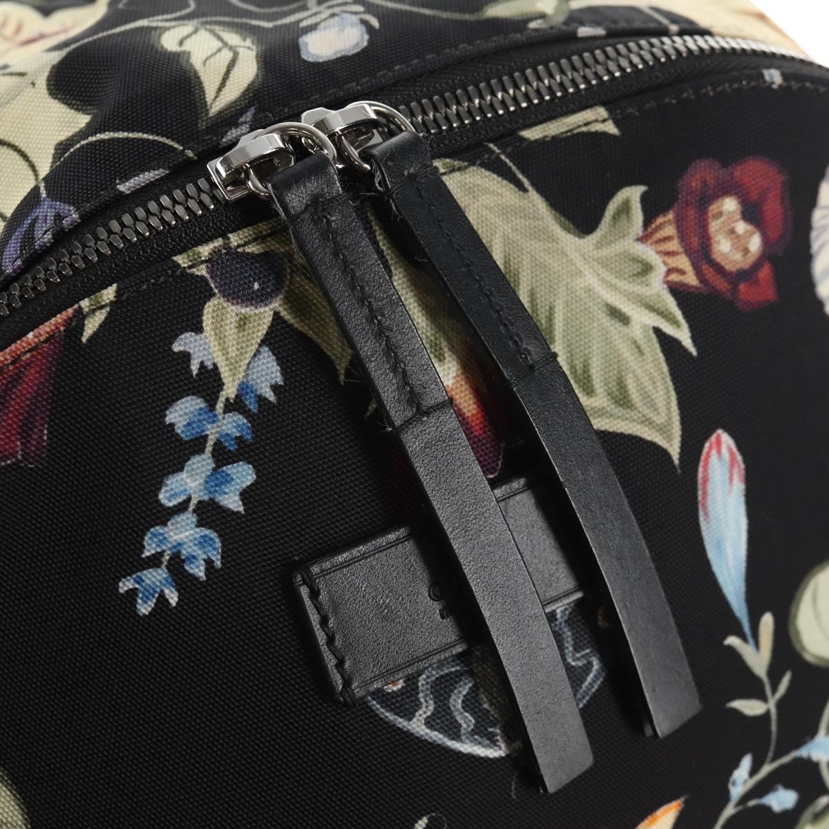 GUCCI flora Backpack Canvas Black Silver 353476 Auth bs29799