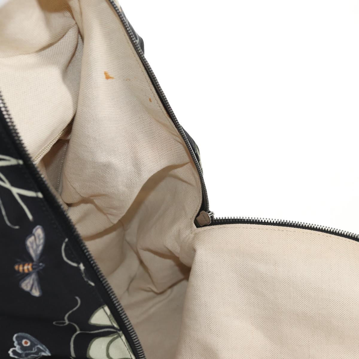 GUCCI flora Backpack Canvas Black Silver 353476 Auth bs29799