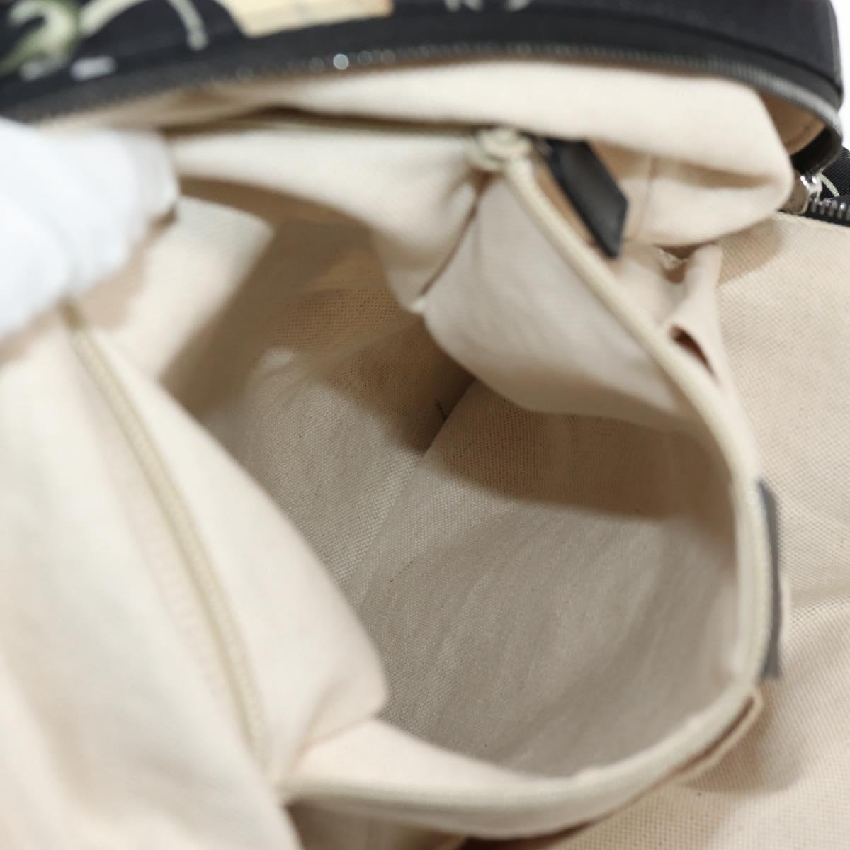 GUCCI flora Backpack Canvas Black Silver 353476 Auth bs29799