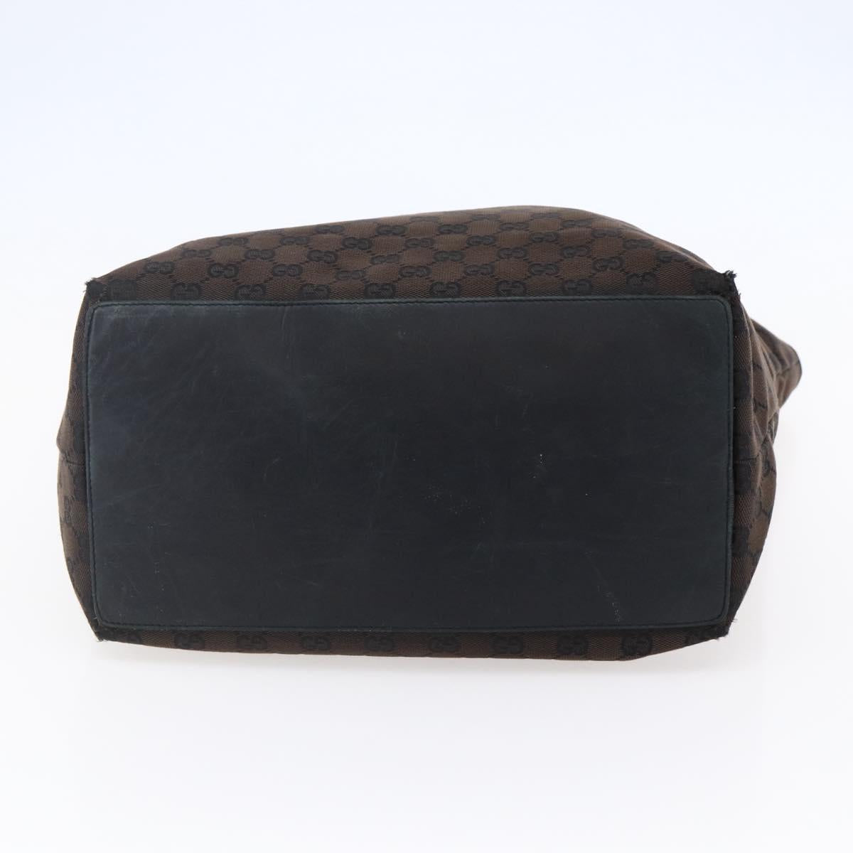 GUCCI GG Canvas Tote Bag Brown Gold 002 1099 Auth bs29801