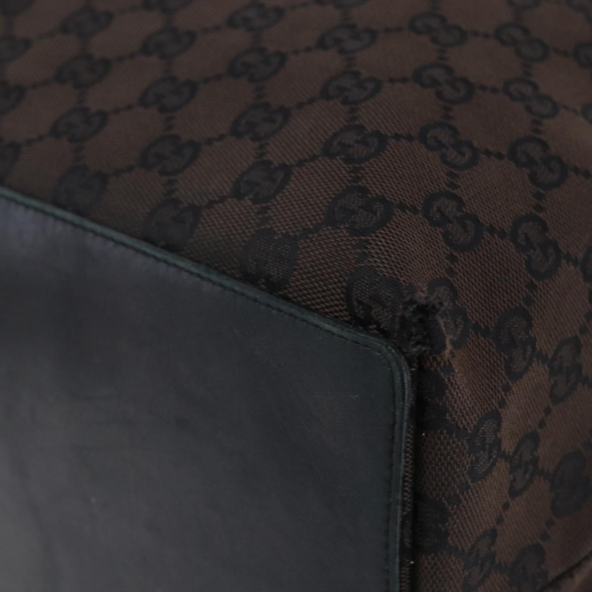 GUCCI GG Canvas Tote Bag Brown Gold 002 1099 Auth bs29801