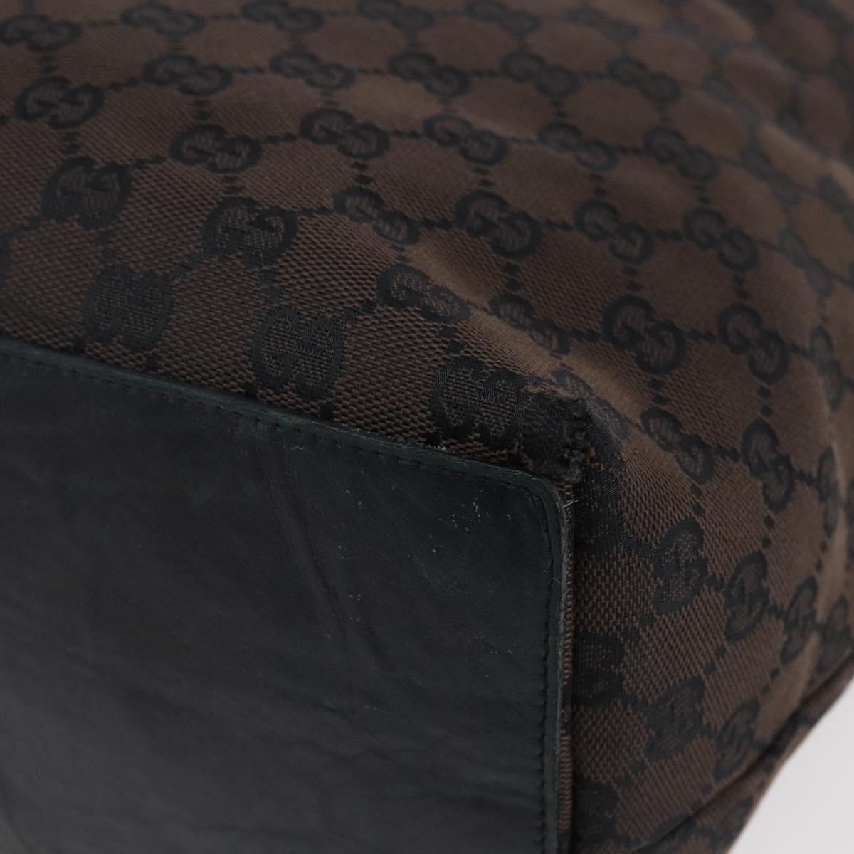 GUCCI GG Canvas Tote Bag Brown Gold 002 1099 Auth bs29801