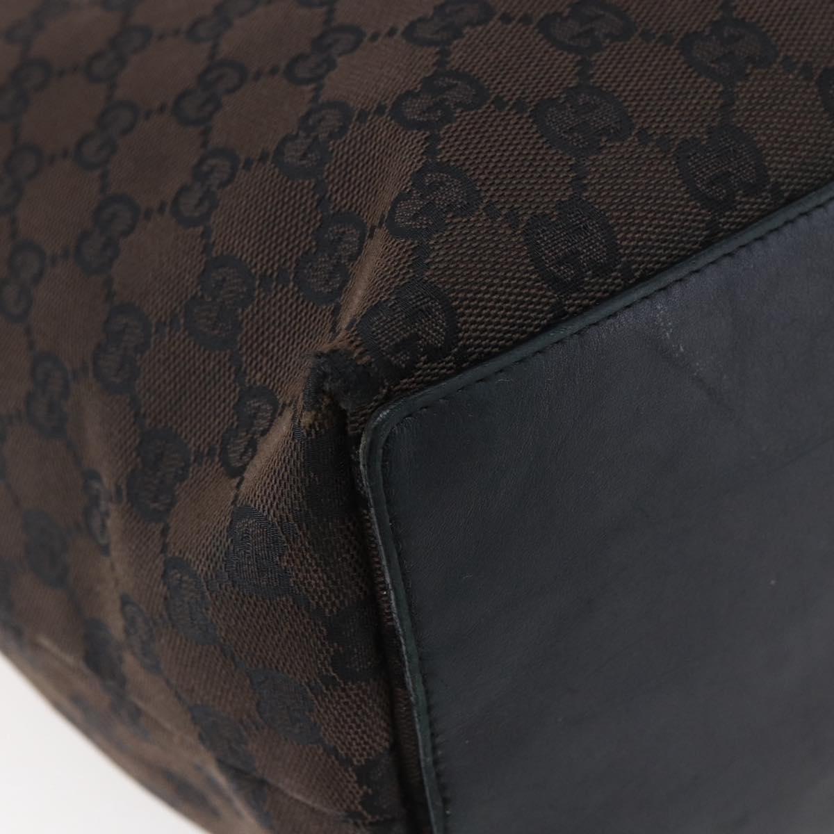 GUCCI GG Canvas Tote Bag Brown Gold 002 1099 Auth bs29801