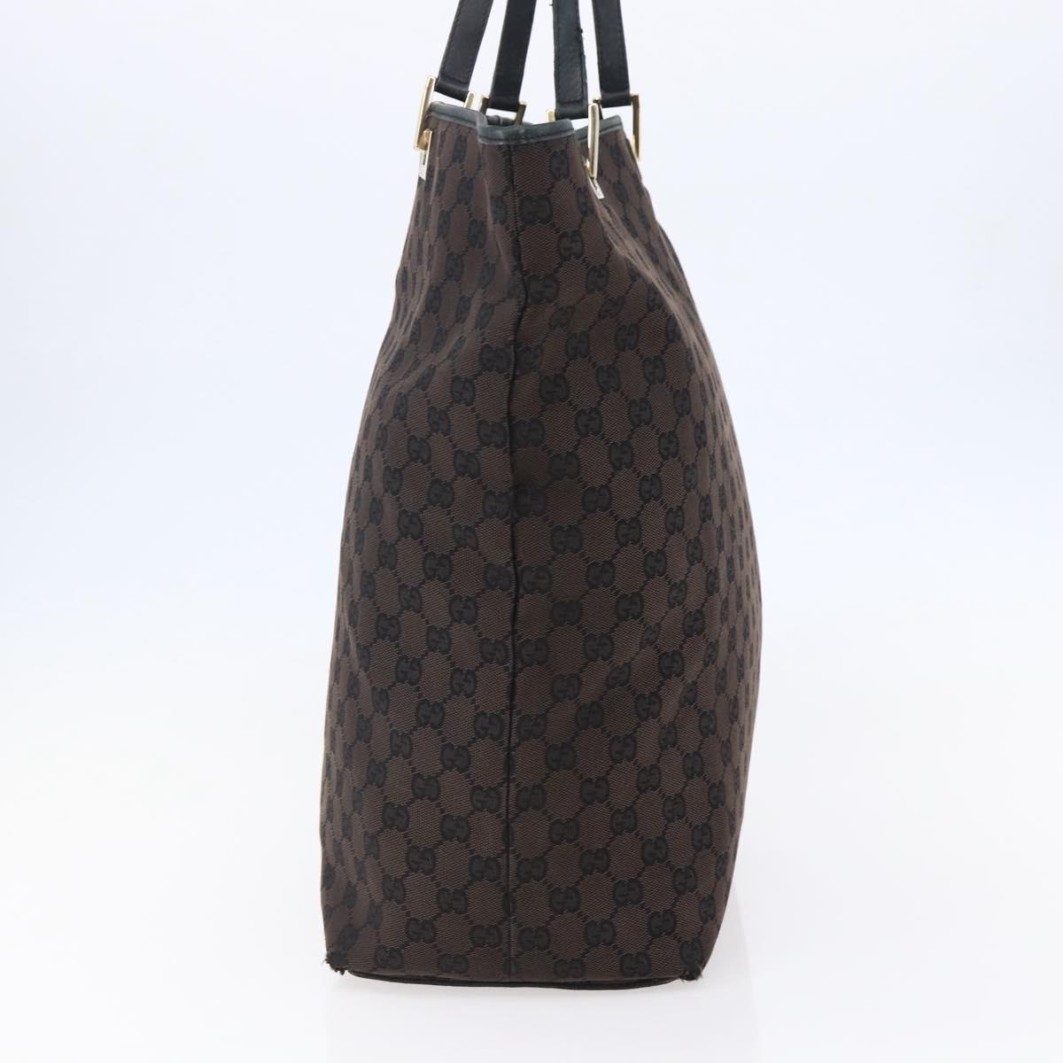 GUCCI GG Canvas Tote Bag Brown Gold 002 1099 Auth bs29801