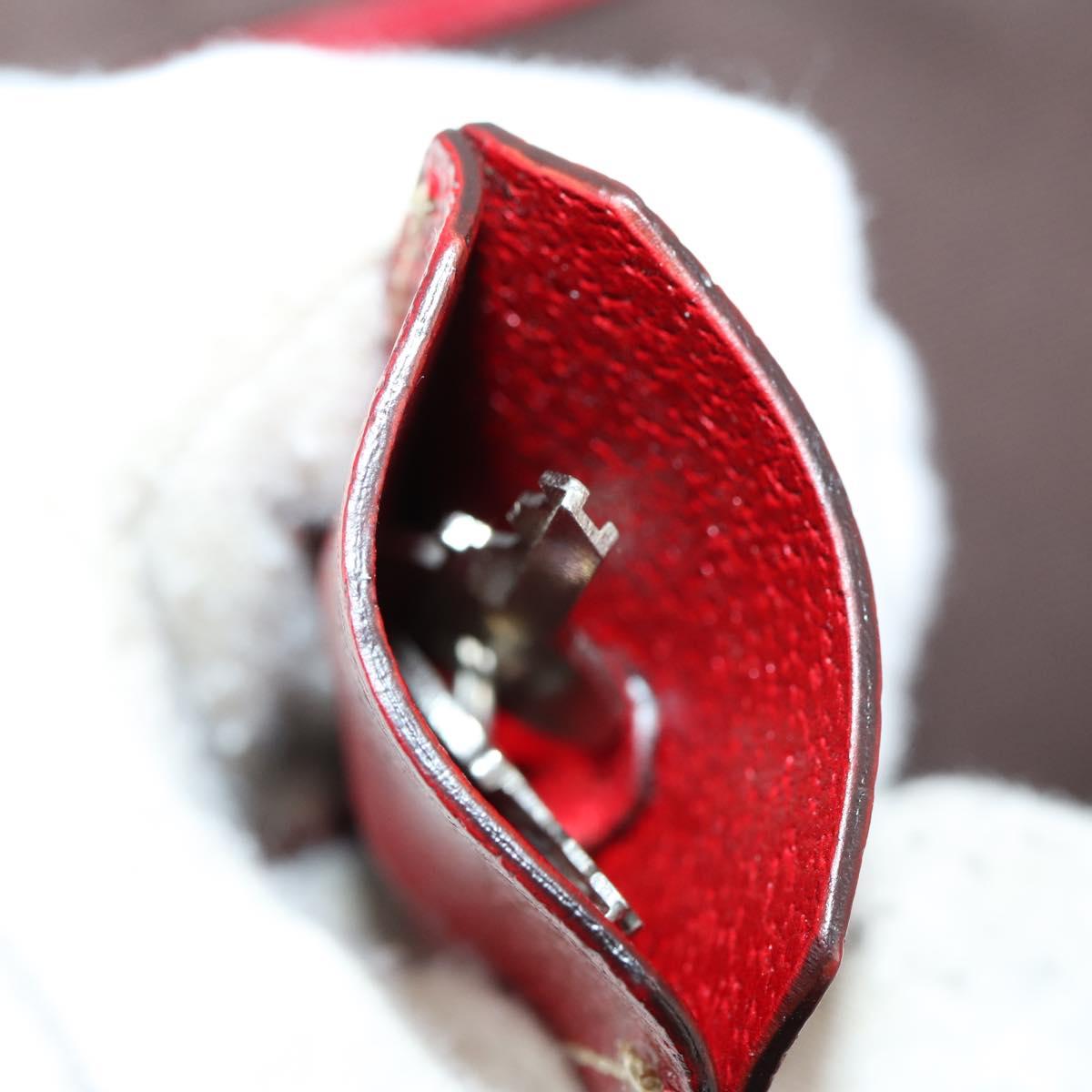 PRADA Boston Bag Canvas Leather Brown Red Silver Auth bs29804