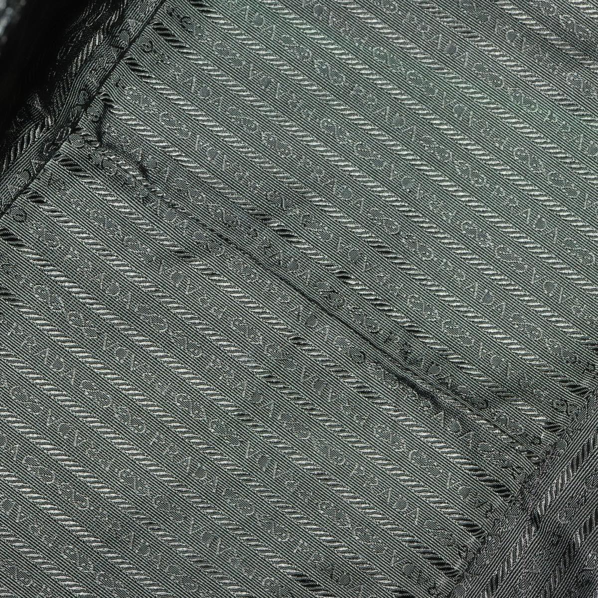 PRADA Boston Bag Canvas Leather Brown Red Silver Auth bs29804