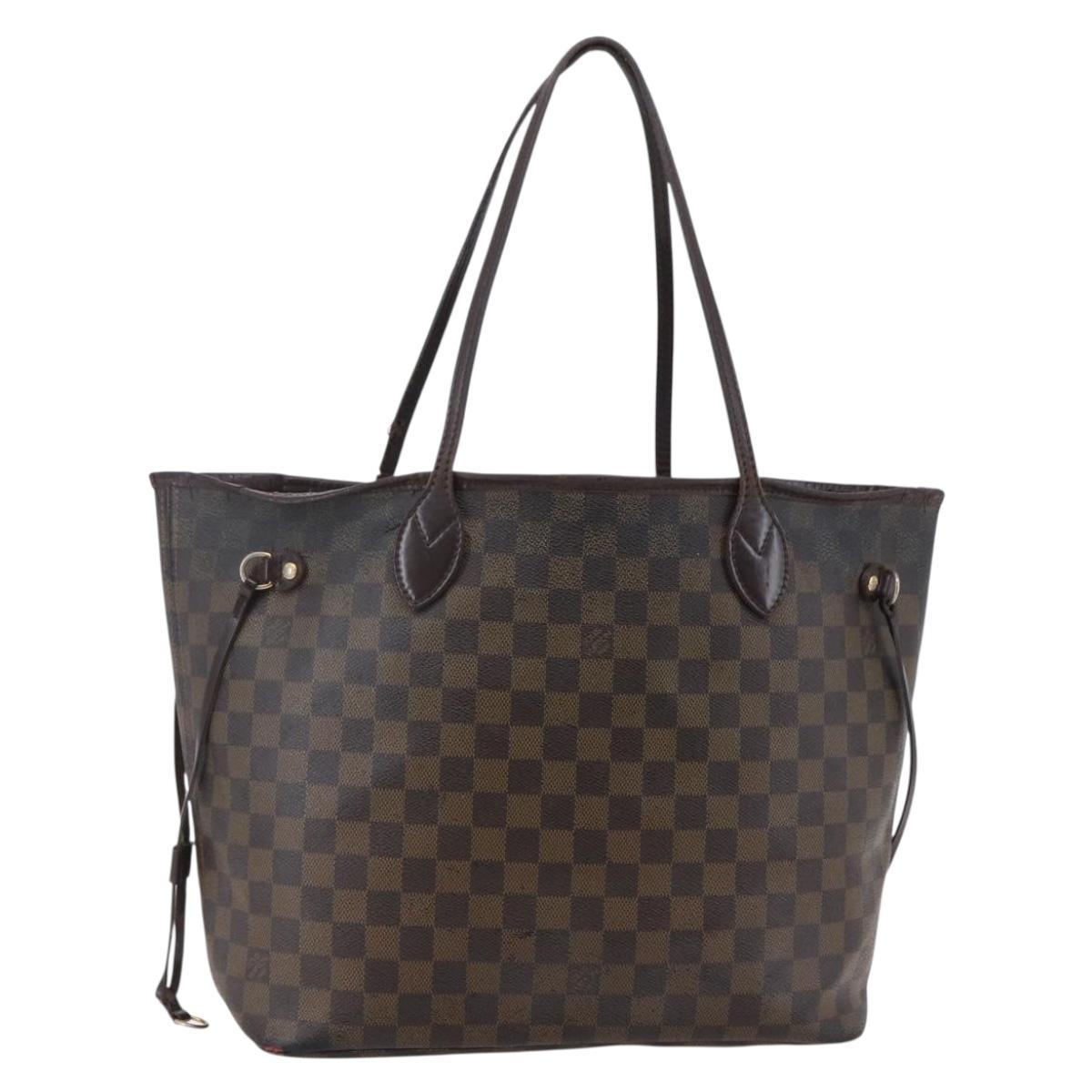 LOUIS VUITTON Damier Ebene Neverfull MM Tote Bag N51105 LV Auth bs29807