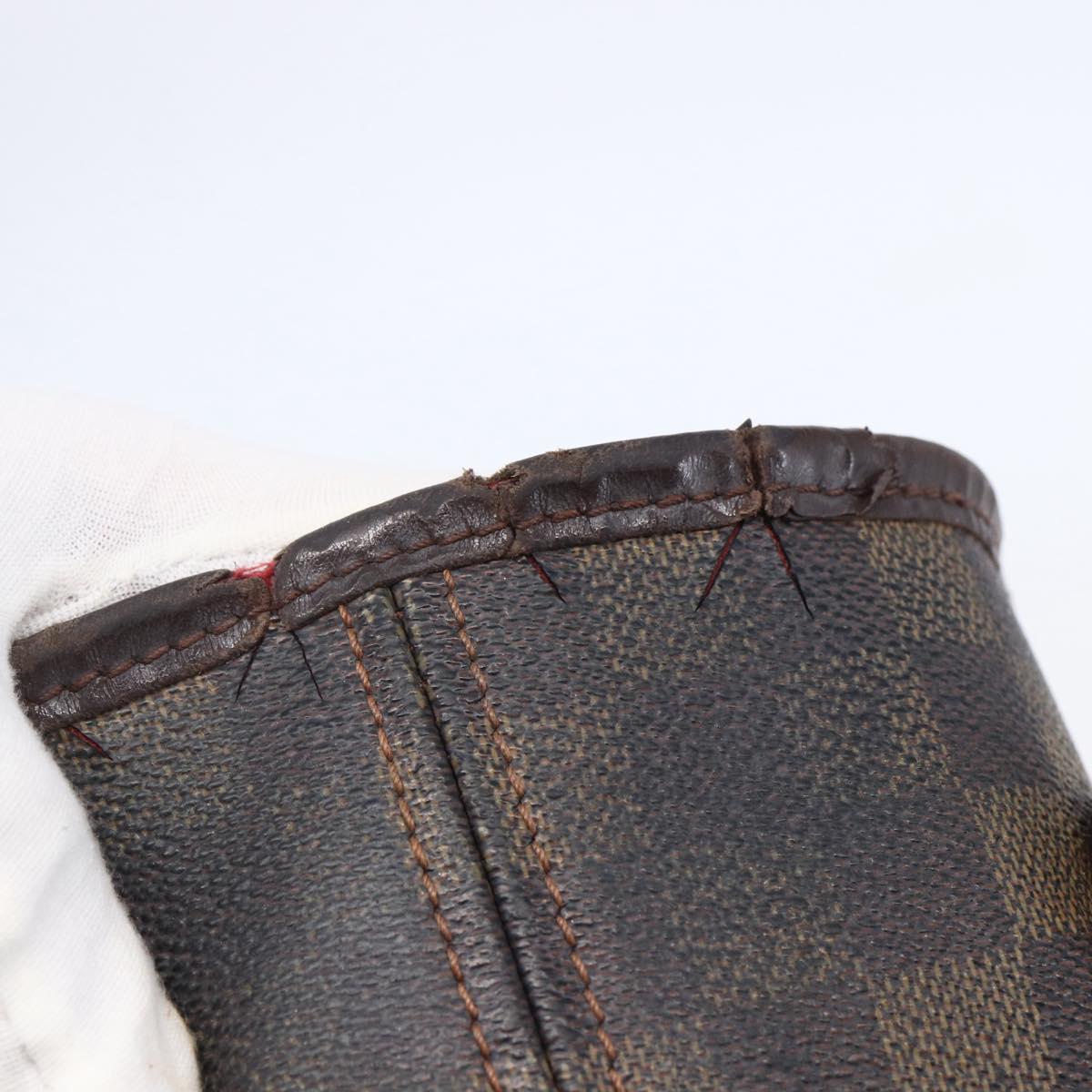 LOUIS VUITTON Damier Ebene Neverfull MM Tote Bag N51105 LV Auth bs29807