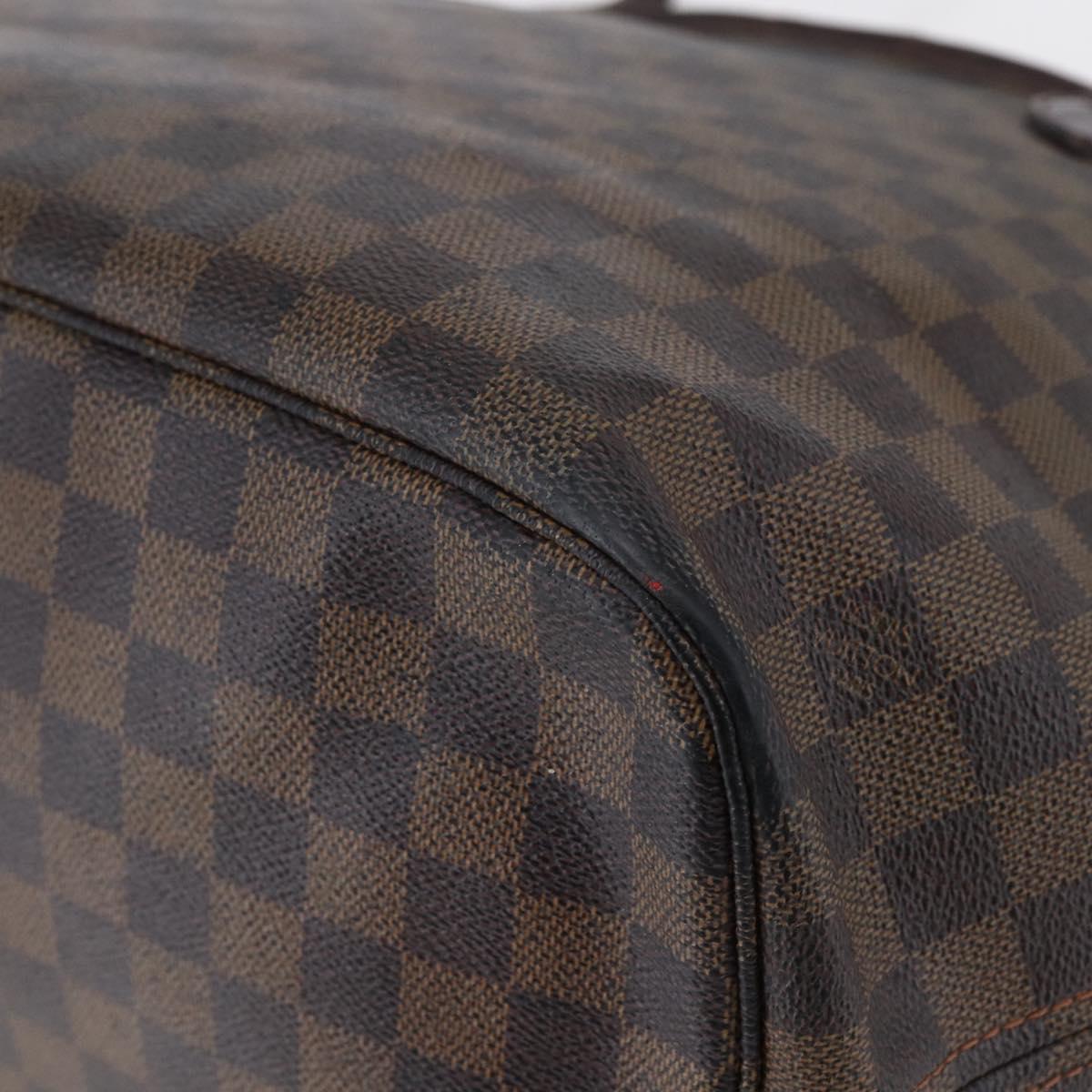 LOUIS VUITTON Damier Ebene Neverfull MM Tote Bag N51105 LV Auth bs29807