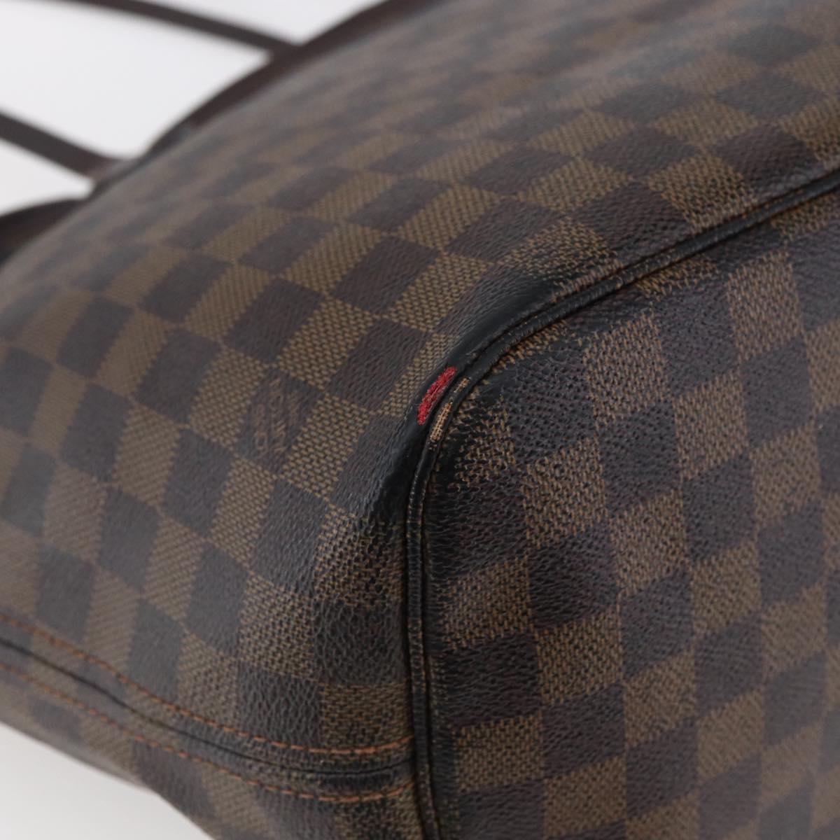 LOUIS VUITTON Damier Ebene Neverfull MM Tote Bag N51105 LV Auth bs29807