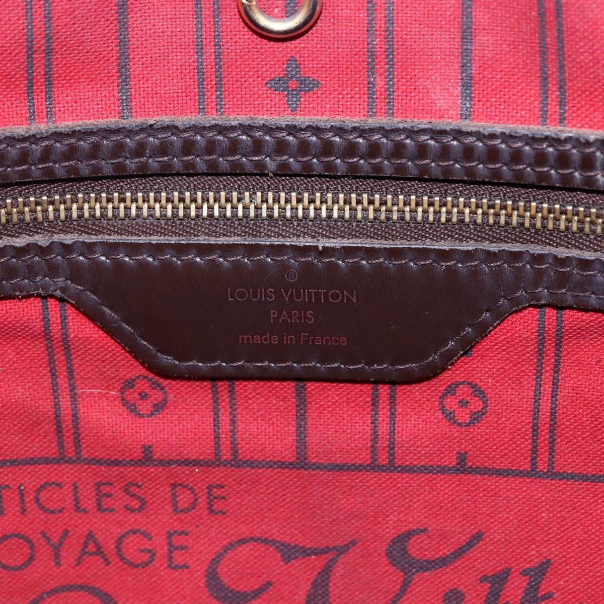 LOUIS VUITTON Damier Ebene Neverfull MM Tote Bag N51105 LV Auth bs29807