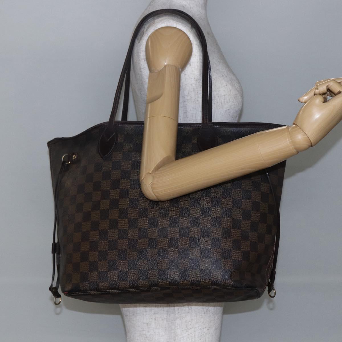 LOUIS VUITTON Damier Ebene Neverfull MM Tote Bag N51105 LV Auth bs29807
