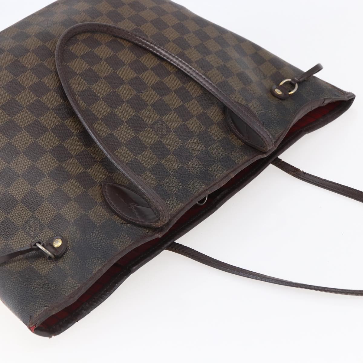 LOUIS VUITTON Damier Ebene Neverfull MM Tote Bag N51105 LV Auth bs29807