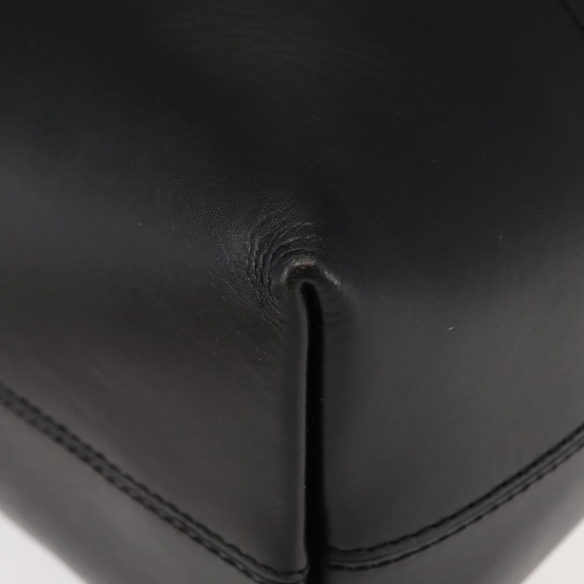 FENDI Pecan Canvas Tote Bag Canvas Leather Beige Black gold Auth bs29810