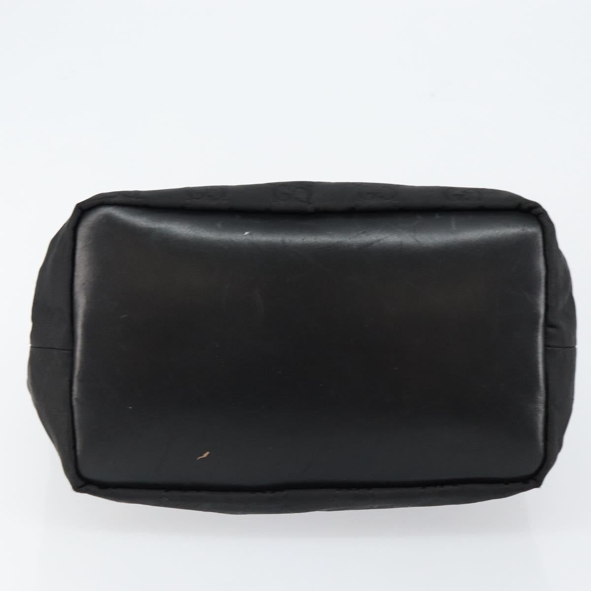 GUCCI Bamboo GG Canvas Shoulder Bag Nylon Black Gold 000 0531 Auth bs29811