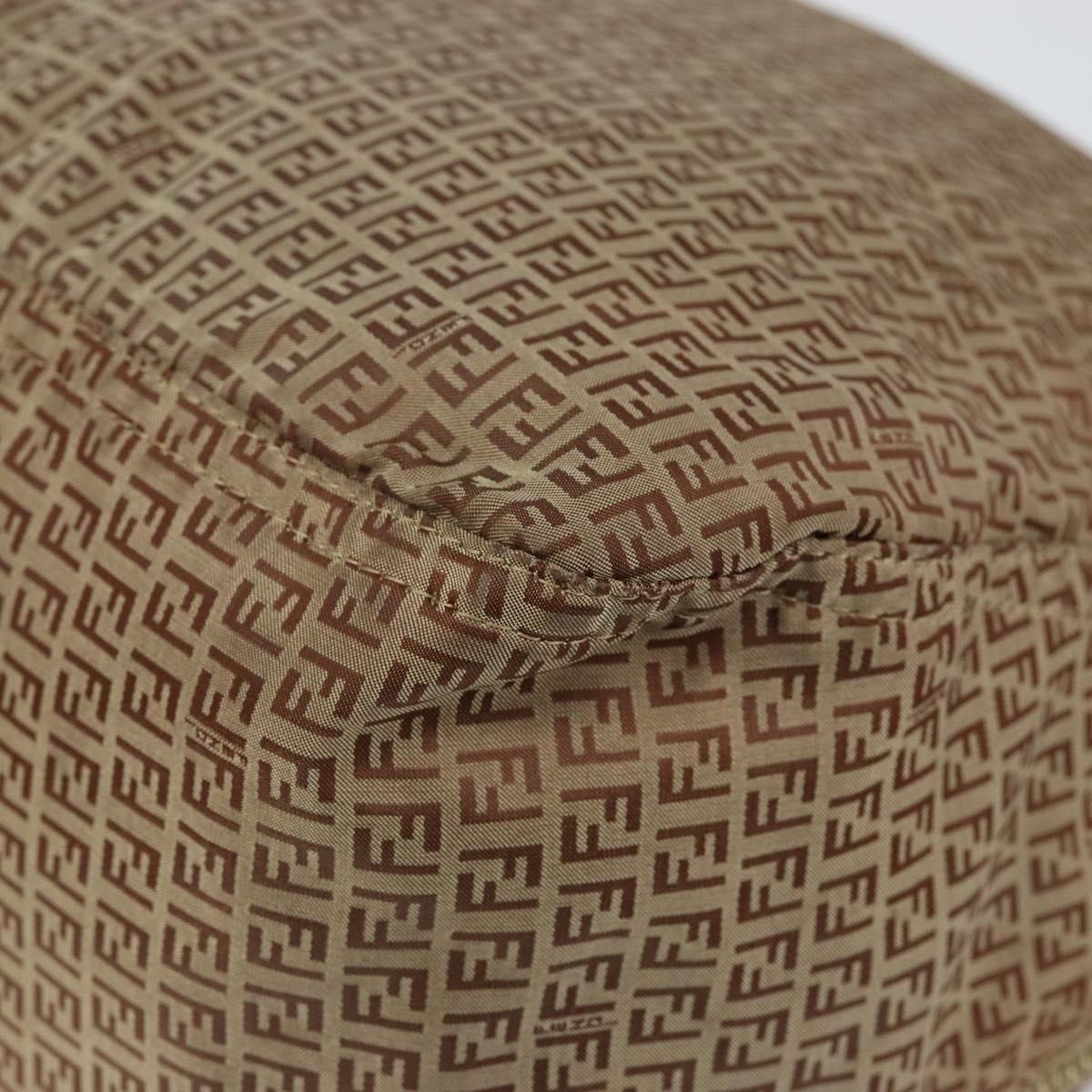 FENDI Zucchino Canvas Mamma Baguette Shoulder Bag Nylon Beige Gold Auth bs29812