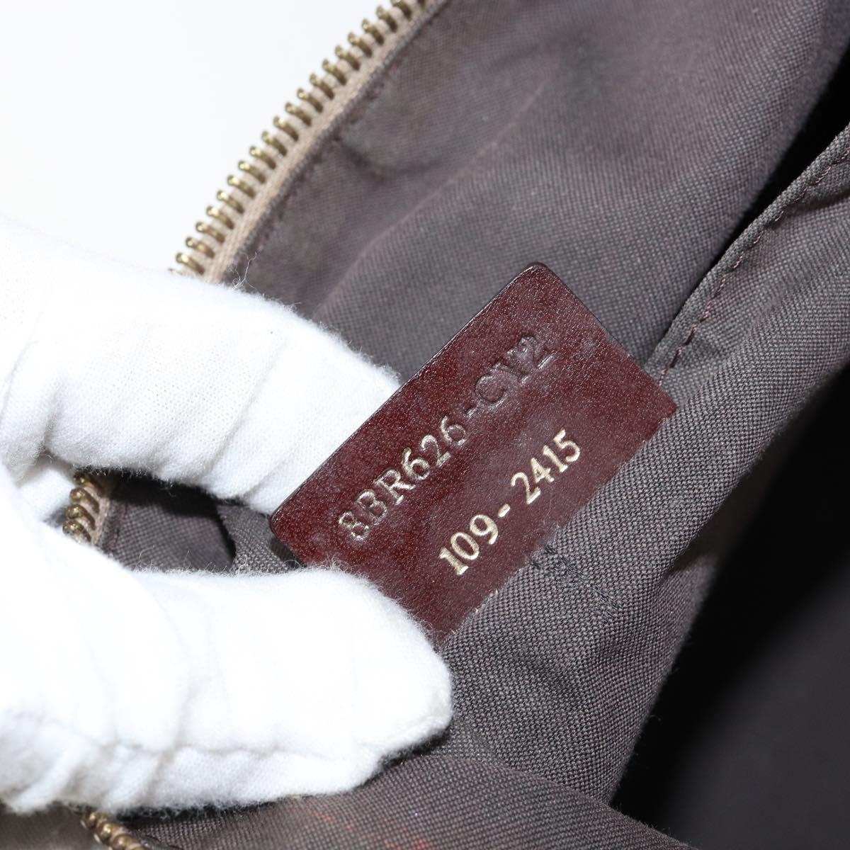 FENDI Zucchino Canvas Mamma Baguette Shoulder Bag Nylon Beige Gold Auth bs29812