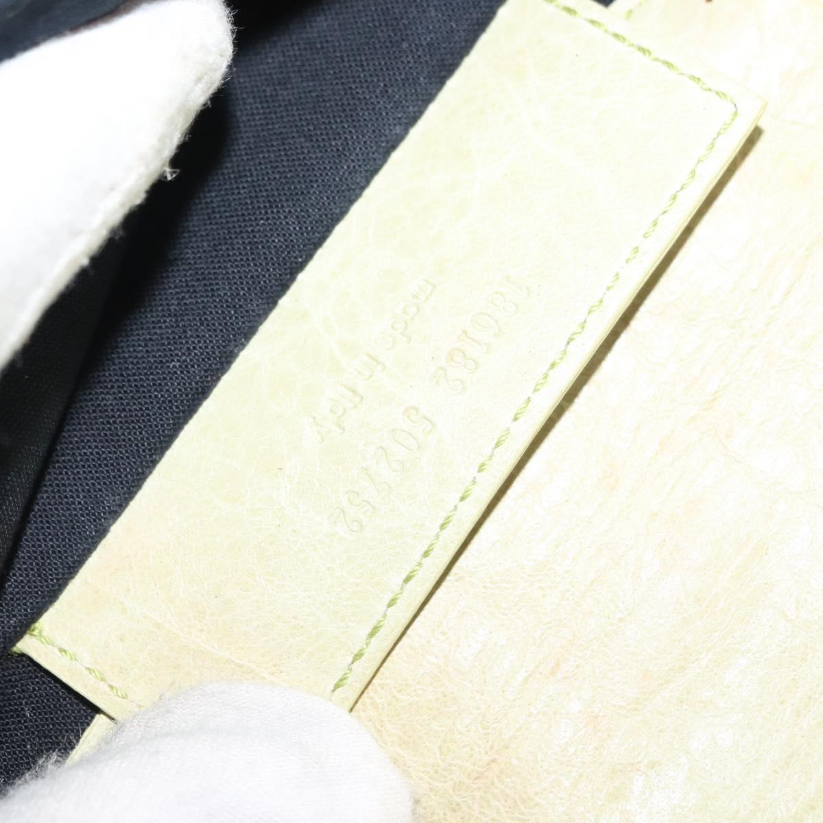 BALENCIAGA The Giant Envelope Bag Leather Silver Light Green 186182 Auth bs29813