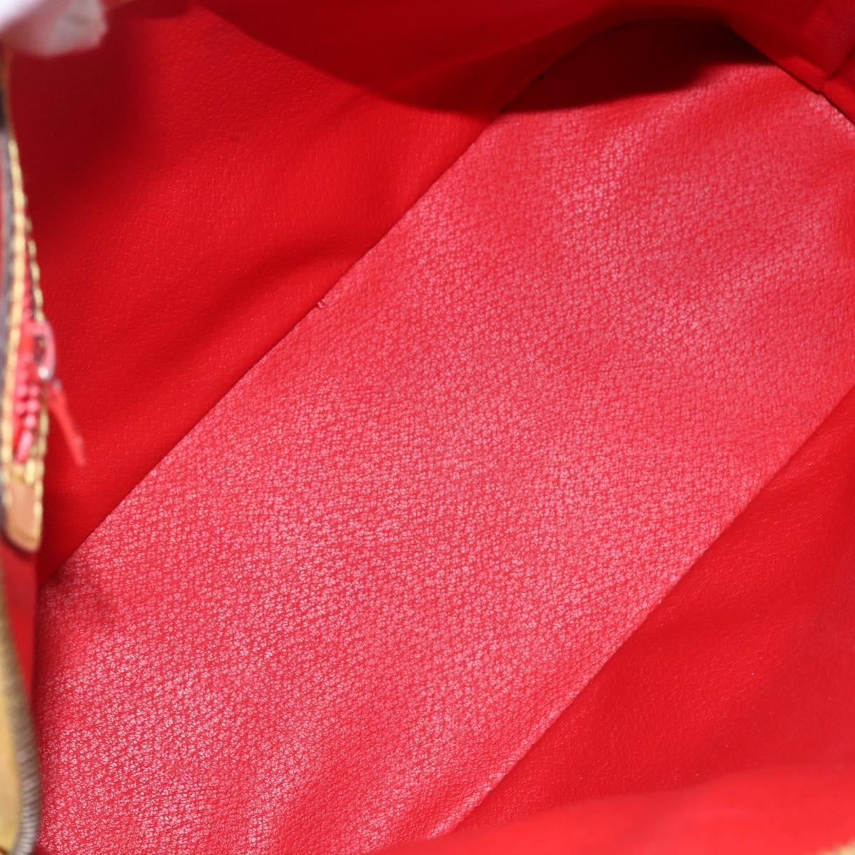 CELINE Hand Bag Leather 2way Yellow Gold Auth bs29816