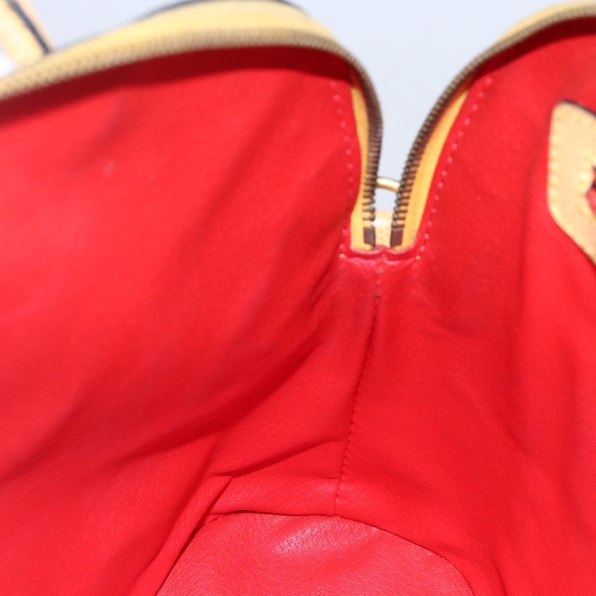 CELINE Hand Bag Leather 2way Yellow Gold Auth bs29816