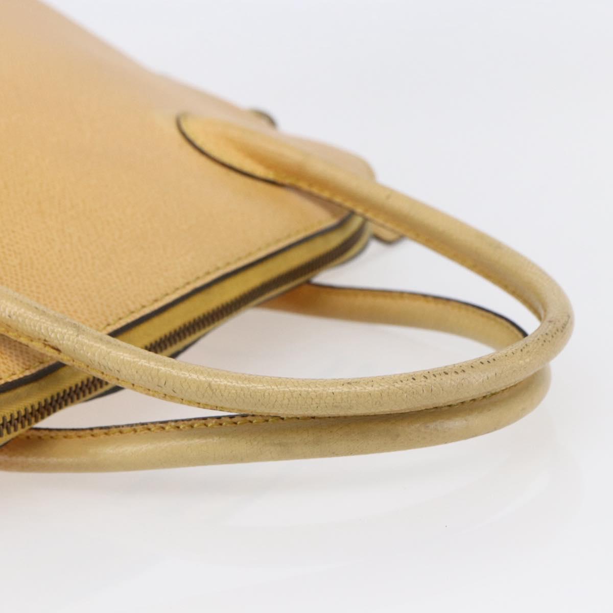 CELINE Hand Bag Leather 2way Yellow Gold Auth bs29816