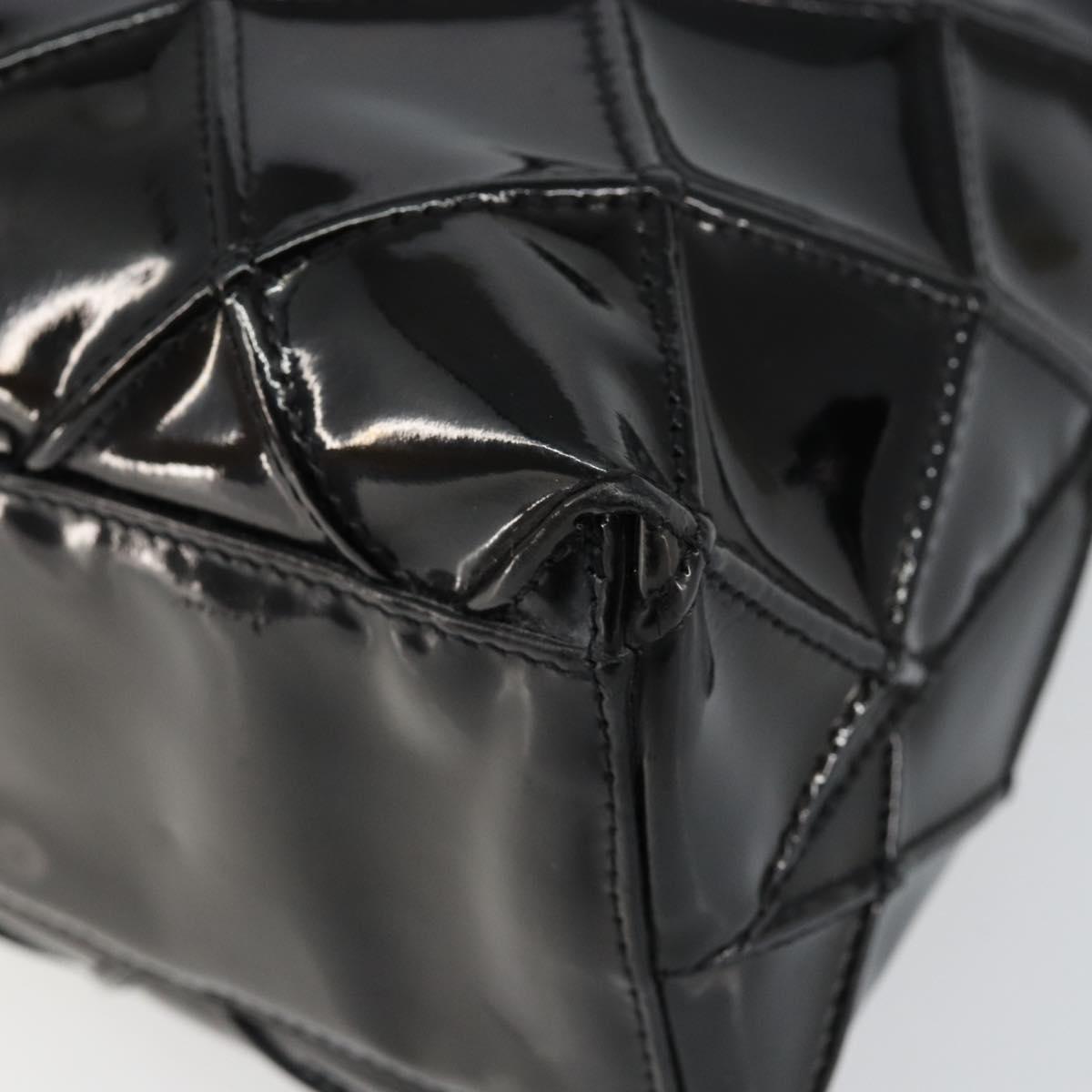 CHANEL Bicolore Shoulder Bag Patent leather Black CC Auth bs29817