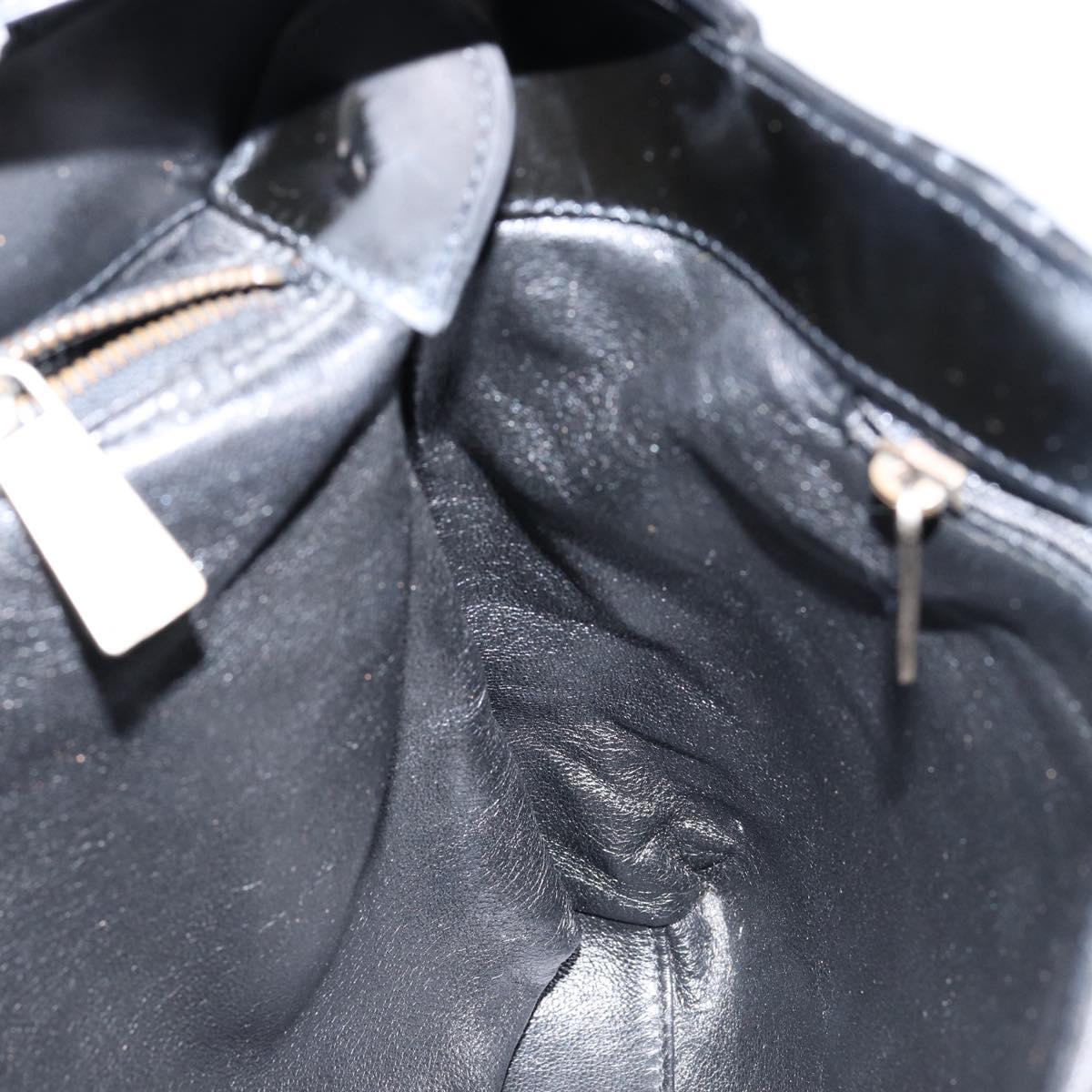 CHANEL Bicolore Shoulder Bag Patent leather Black CC Auth bs29817