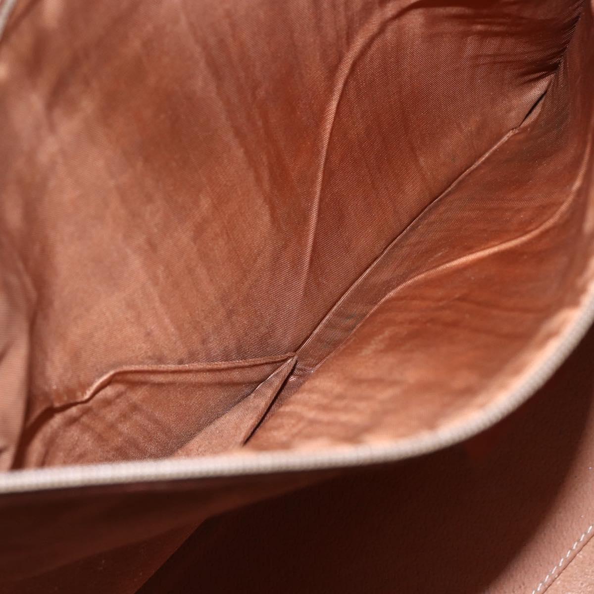 CELINE Macadam Canvas Tote Bag PVC Leather Brown Gold Auth bs29818