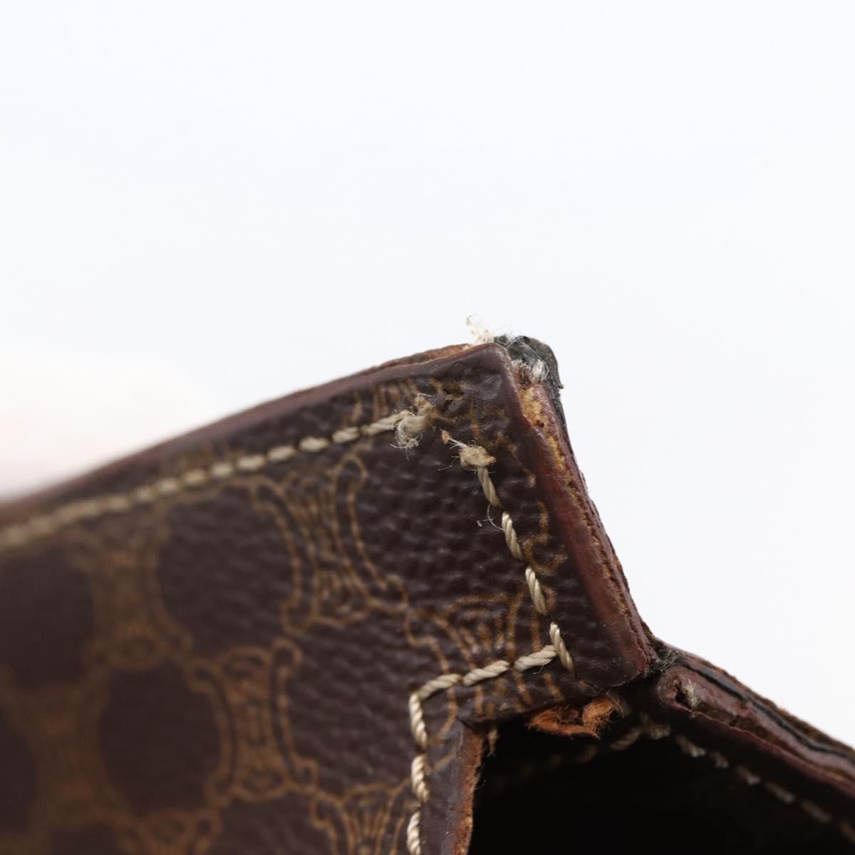 CELINE Macadam Canvas Tote Bag PVC Leather Brown Gold Auth bs29818