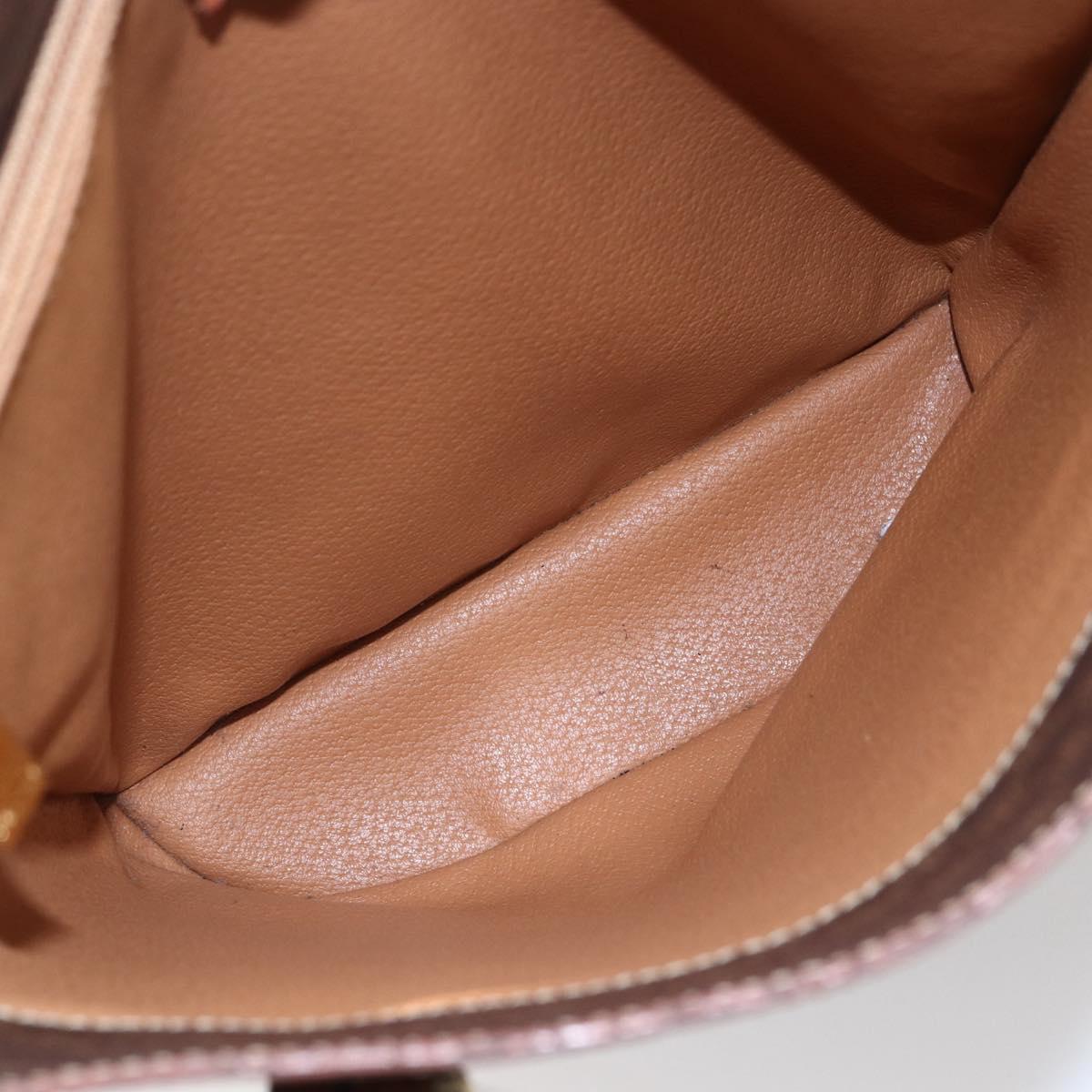 CELINE Macadam Canvas Tote Bag PVC Leather Brown Gold Auth bs29819