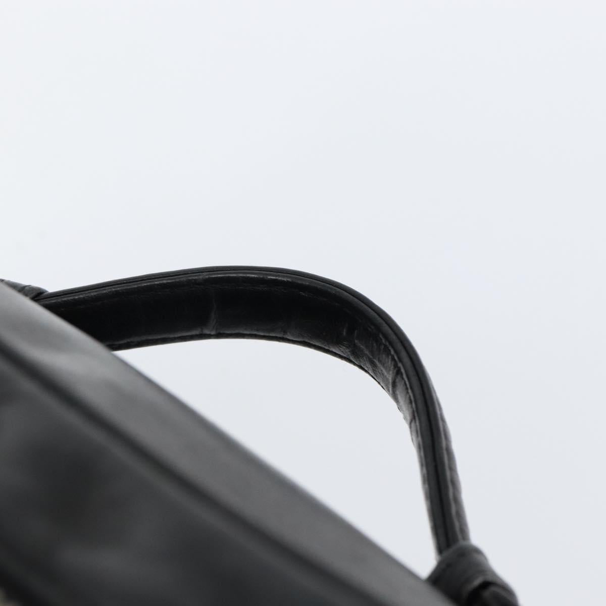 CHANEL Matelasse Vanity Pouch Lamb Skin Black Gold CC Auth bs29827