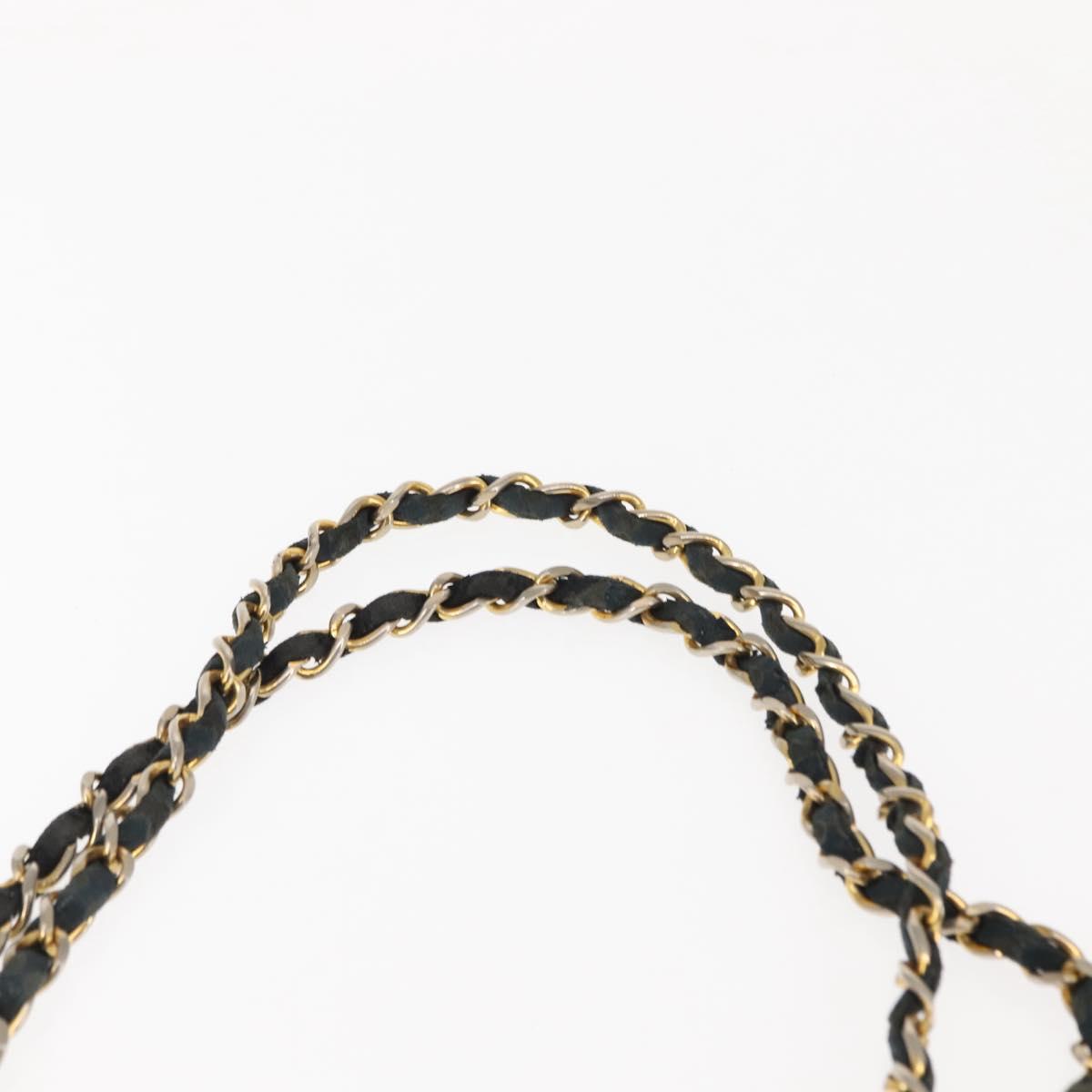 CHANEL Matelasse Chain Shoulder Bag Lamb Skin Black Gold CC Auth bs29828