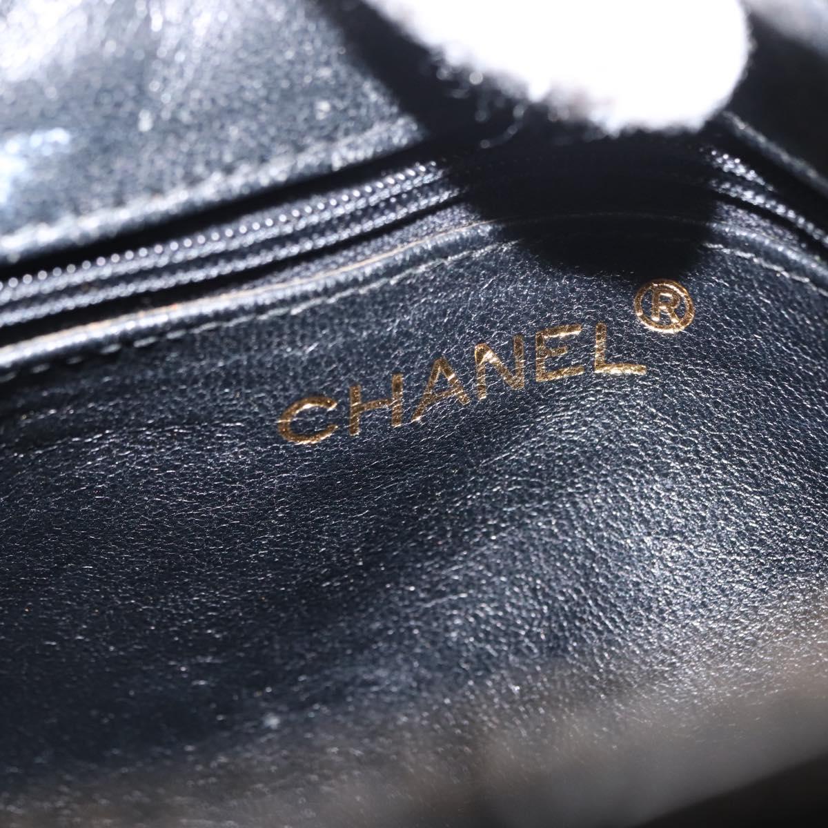 CHANEL Chain Matelasse Shoulder Bag Patent leather Black Gold CC Auth bs29829