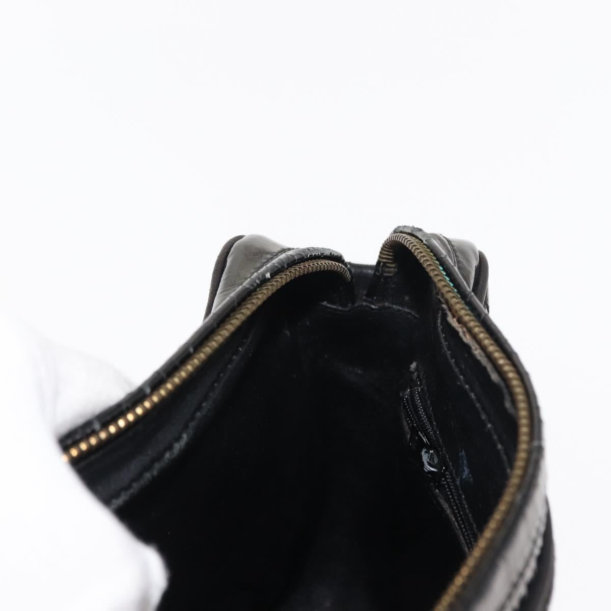 CHANEL Chain Matelasse Shoulder Bag Patent leather Black Gold CC Auth bs29829