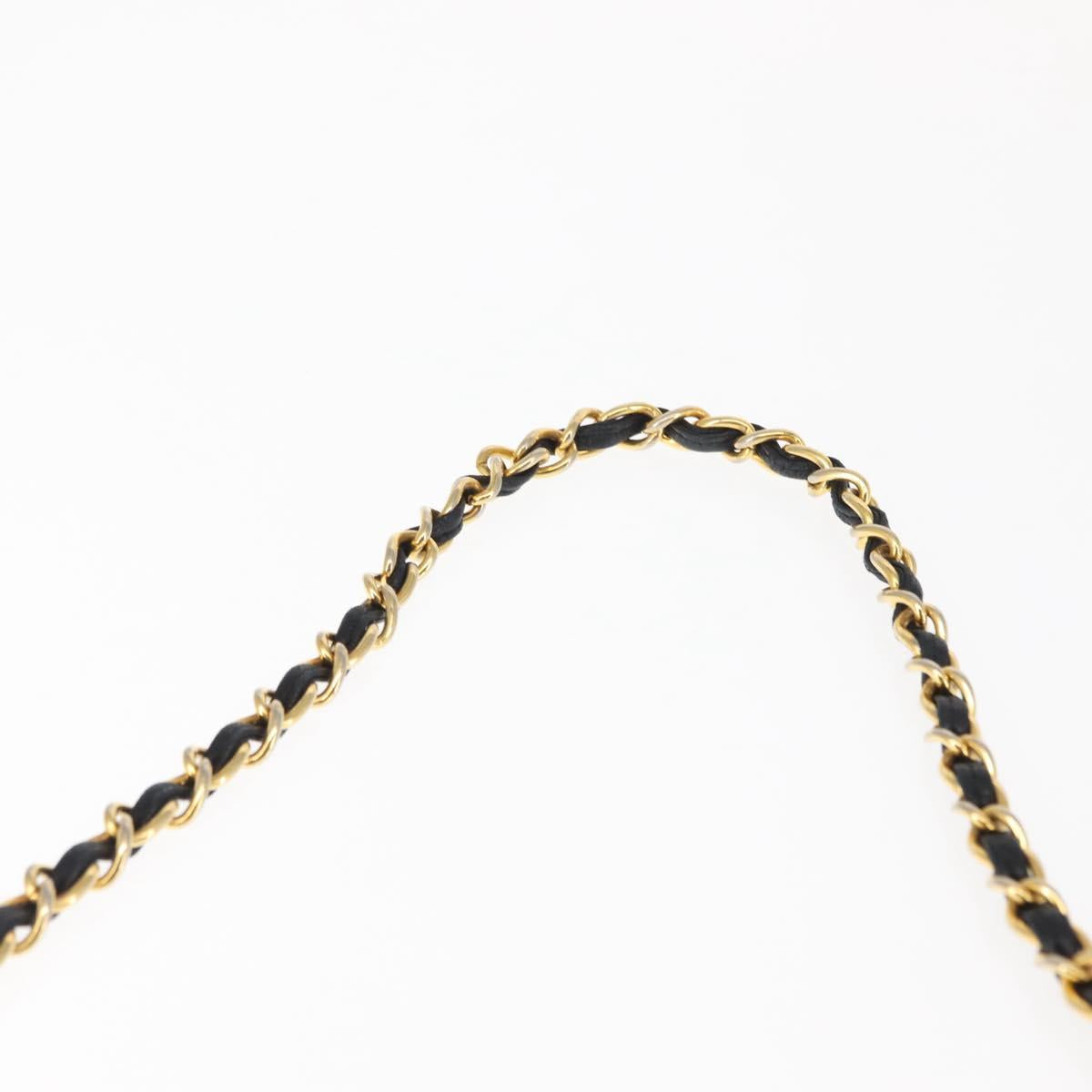 CHANEL Chain Matelasse Shoulder Bag Patent leather Black Gold CC Auth bs29829
