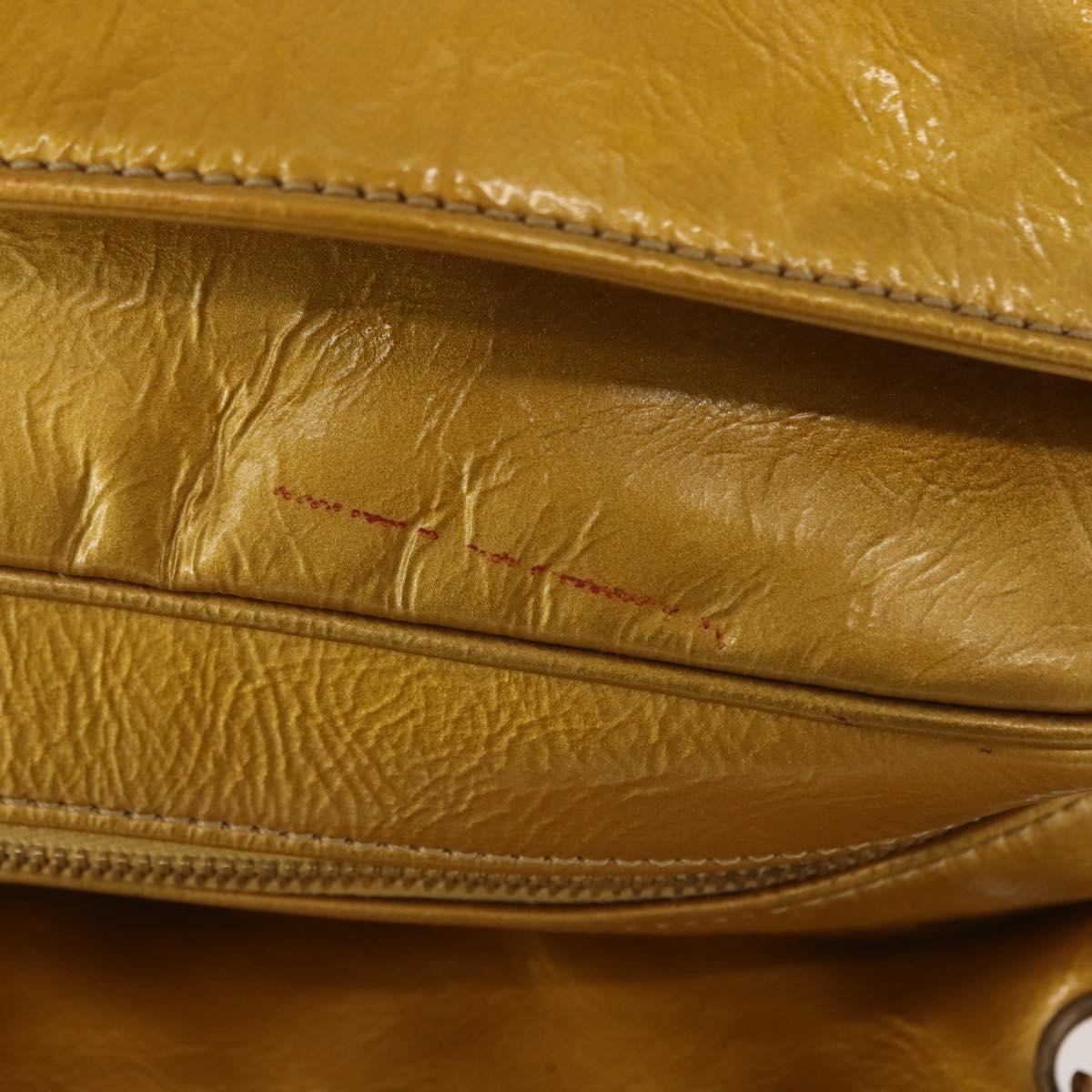 CHANEL Chain Shoulder Bag Enamel Gold CC Auth bs29830