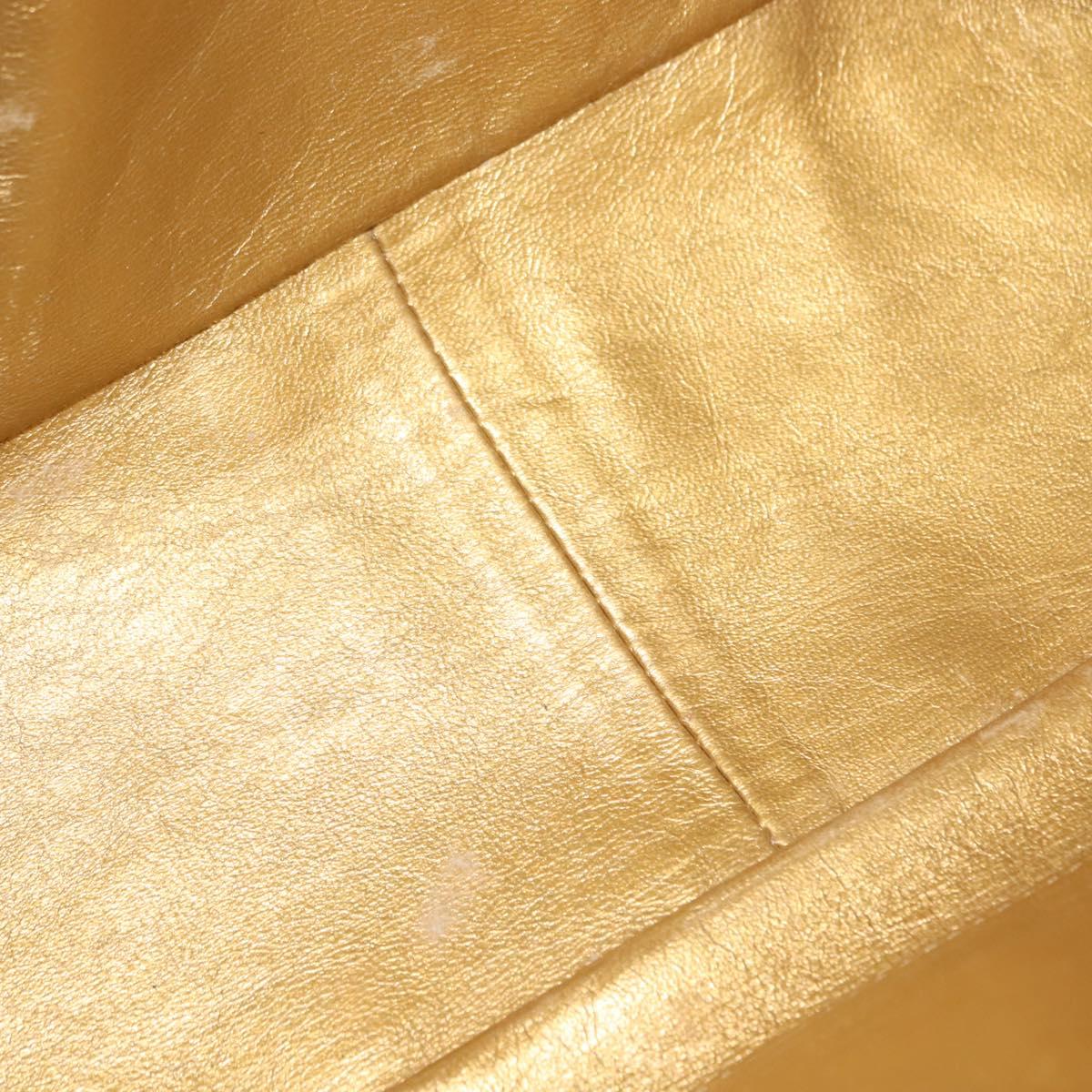 CHANEL Chain Shoulder Bag Enamel Gold CC Auth bs29830