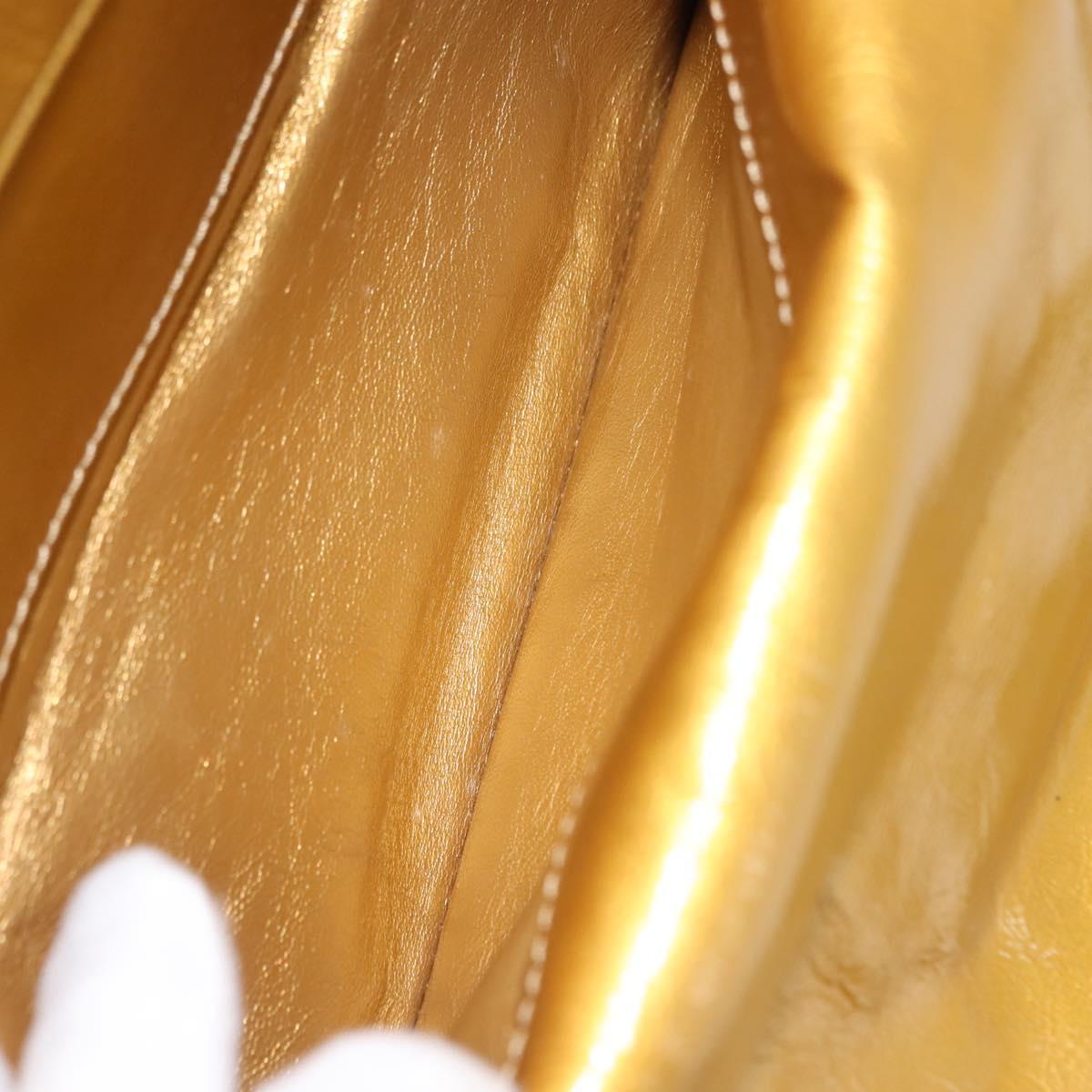 CHANEL Chain Shoulder Bag Enamel Gold CC Auth bs29830